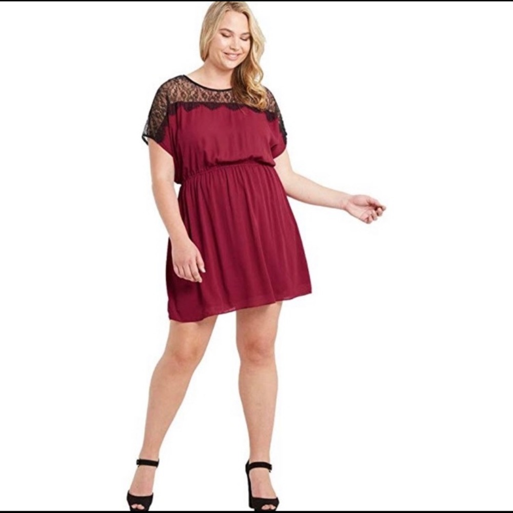 Lace Shoulder Flair Dress